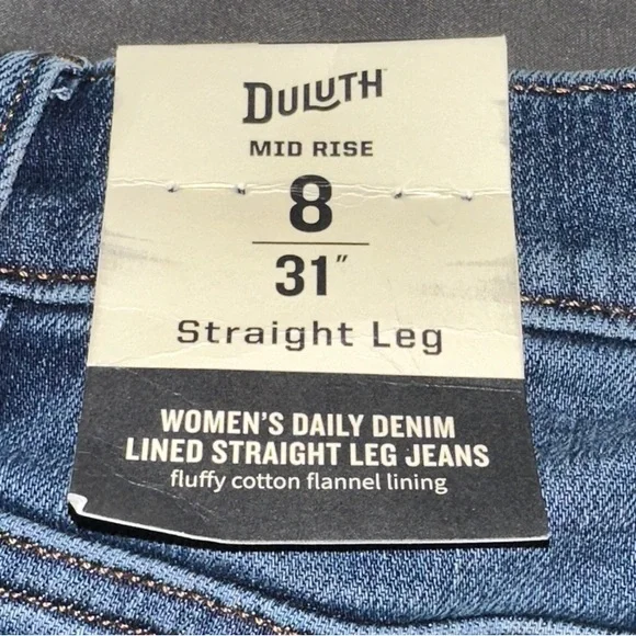 Duluth Trading Co Women's Classic lined Indigo Straight Jeans - Picture 4 of 8